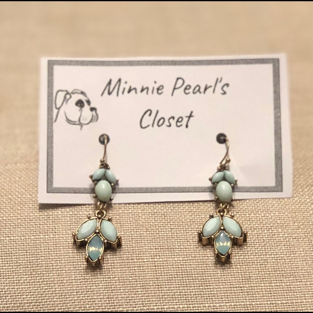 Turquoise and silver long earrings,